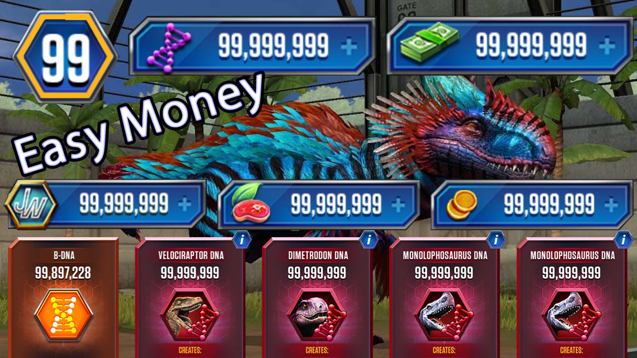 Jurassic World The Game Get Unlimited Coins Cash Dna Food S Dna Loot And Learn 4211