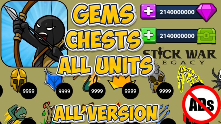 A guide on how to unlock unlimited gems, chests, all units, and the Ads Pack in Stick War Legacy