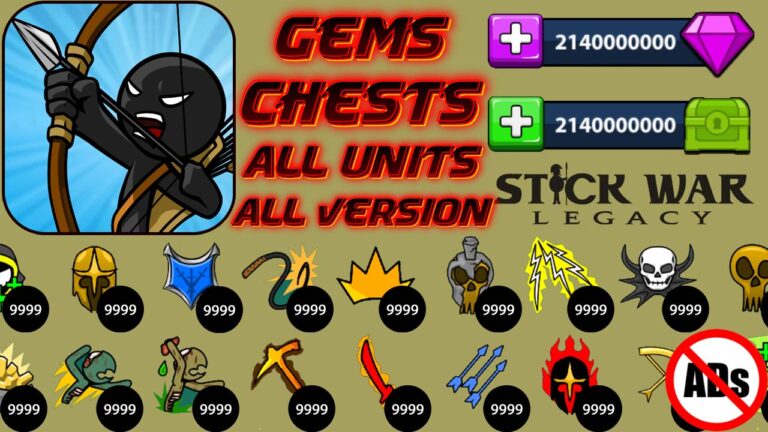 A guide on how to unlock unlimited gems, chests, all units, and the Ads Pack in Stick War Legacy