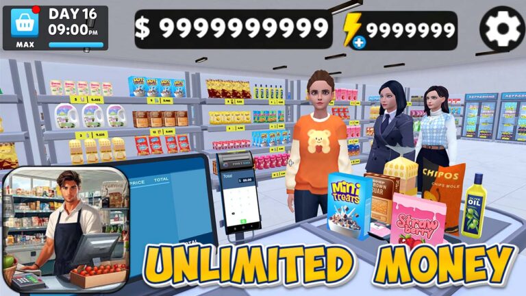 Step-by-step guide to unlocking unlimited money, energy, and store level in My Supermarket Journey.