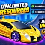 Race Master 3D thumbnail showing a gold sports car and resource counters, with “Unlimited Resources,” “All Cars Unlocked,” “Max Level,” and “No Ads Pack” text.